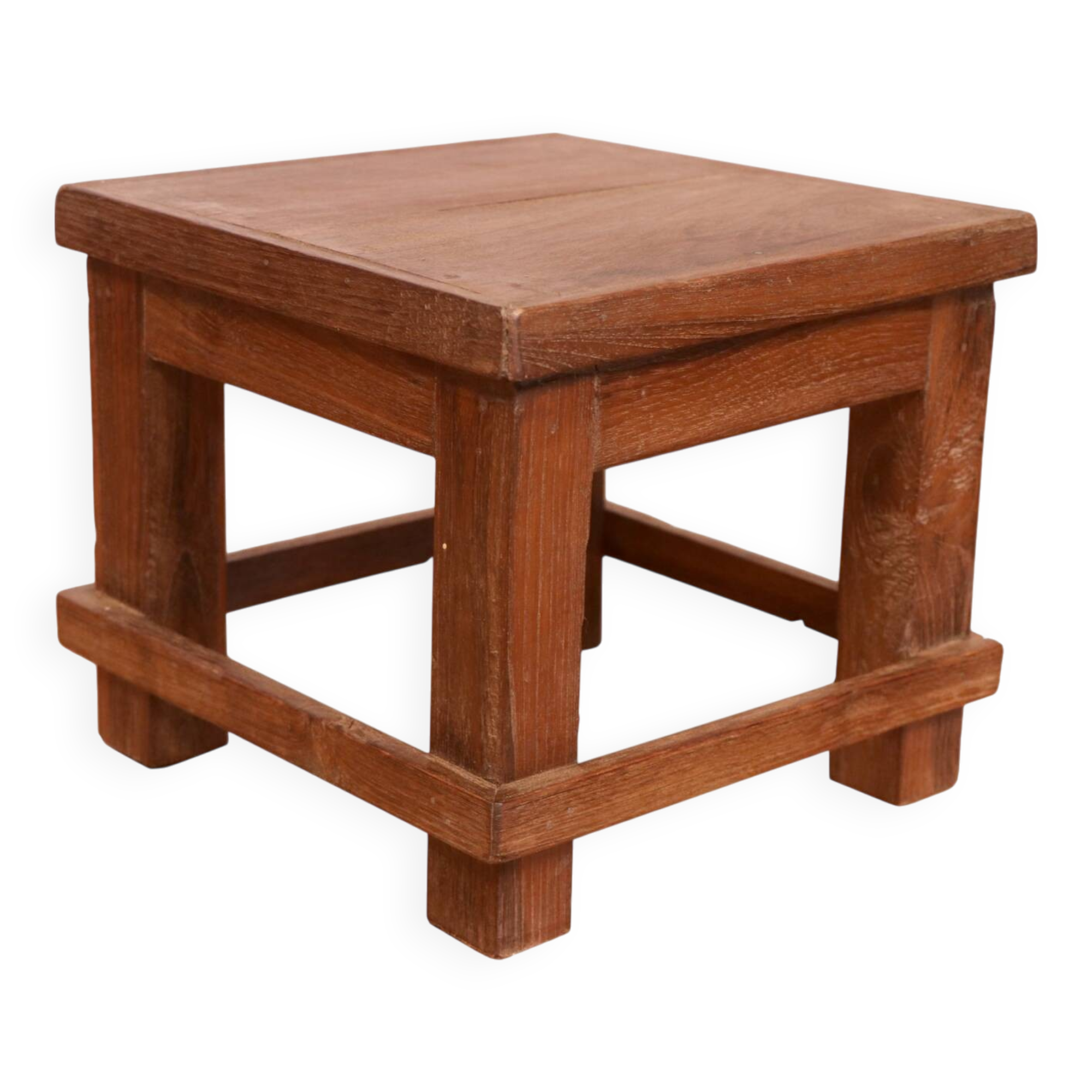 Table de chevet d’atelier en teck birman