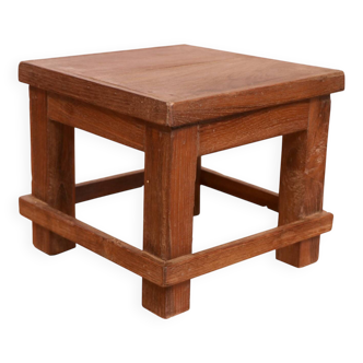 Table de chevet d’atelier en teck birman