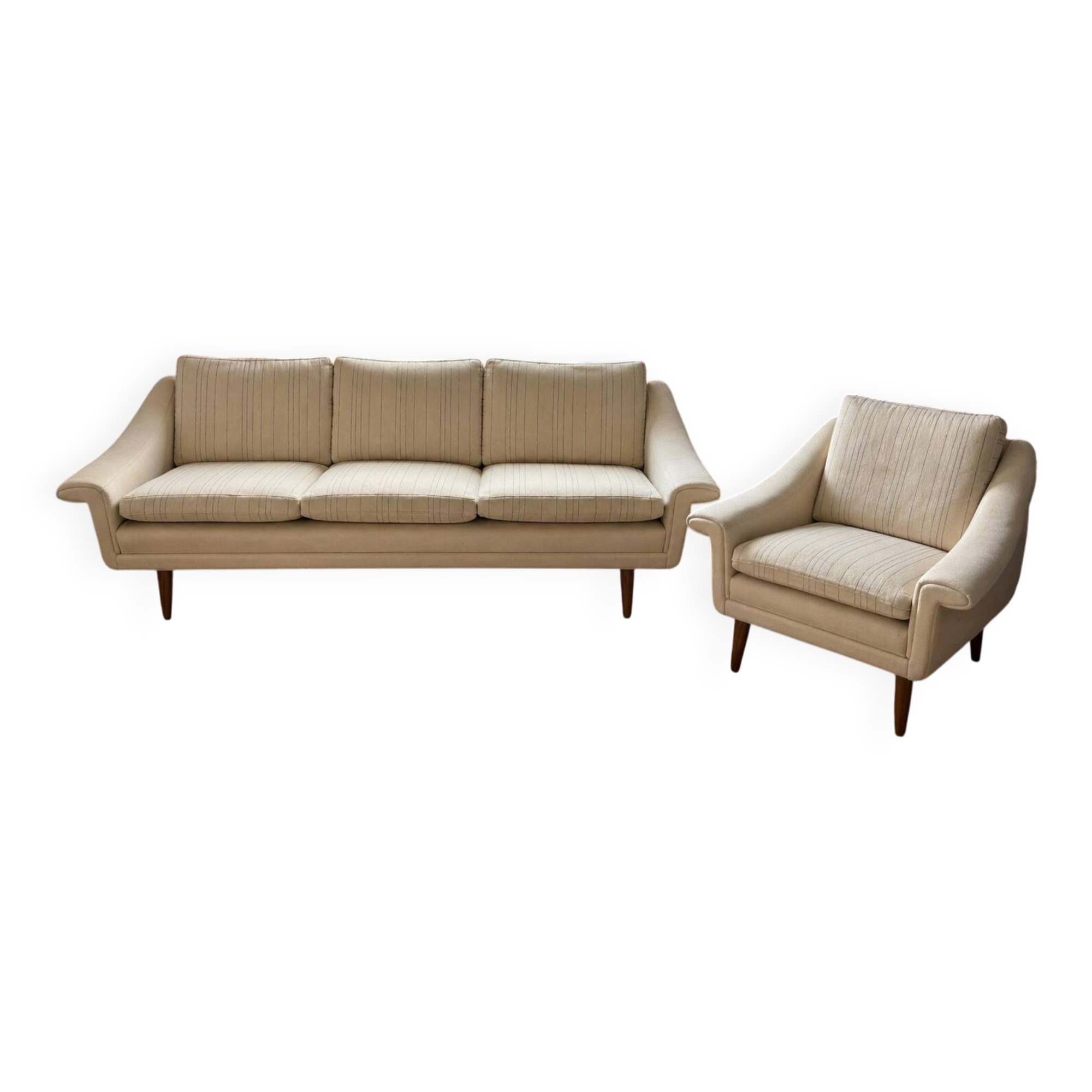 Vintage Danish teak sofa and armchair – 1960s