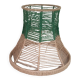 Lampshade in beige and green jute thread