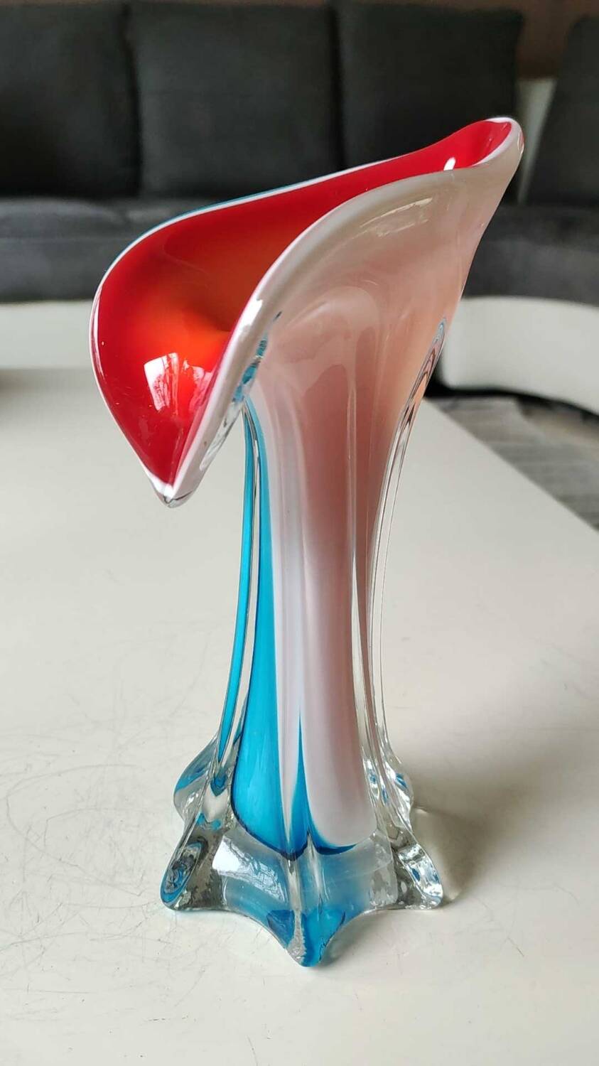 Arum Flower/Jack in the Pulpit Vase. Made of Murano blown glass. Height 20 cm