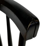 Vintage set of four -bar chair made of black lacquered wood - 1960s
