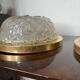 Pair of glass and gold brass ceiling lights, 1970s