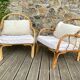 Paire fauteuils rotin