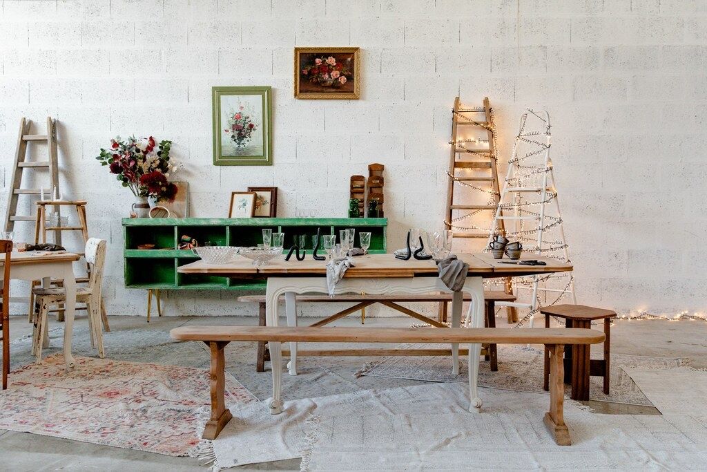 Antique wooden bench