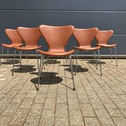 Fritz Hansen series 7 Vlinderstoelen in Cognac leather NIEUW!!