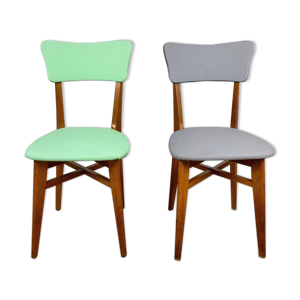 Duo de chaises hêtre et vinyle