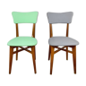Duo de chaises hêtre et vinyle