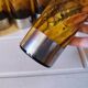 6 70's amber long drink glasses