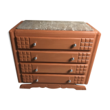 Chest of drawers time Art Deco ochre / renovated orange