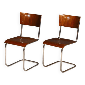 Paire de chaises Bauhaus S43 de Mart Stam par Kovona, années 1950