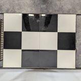 1950s rattan and ceramic coffee table