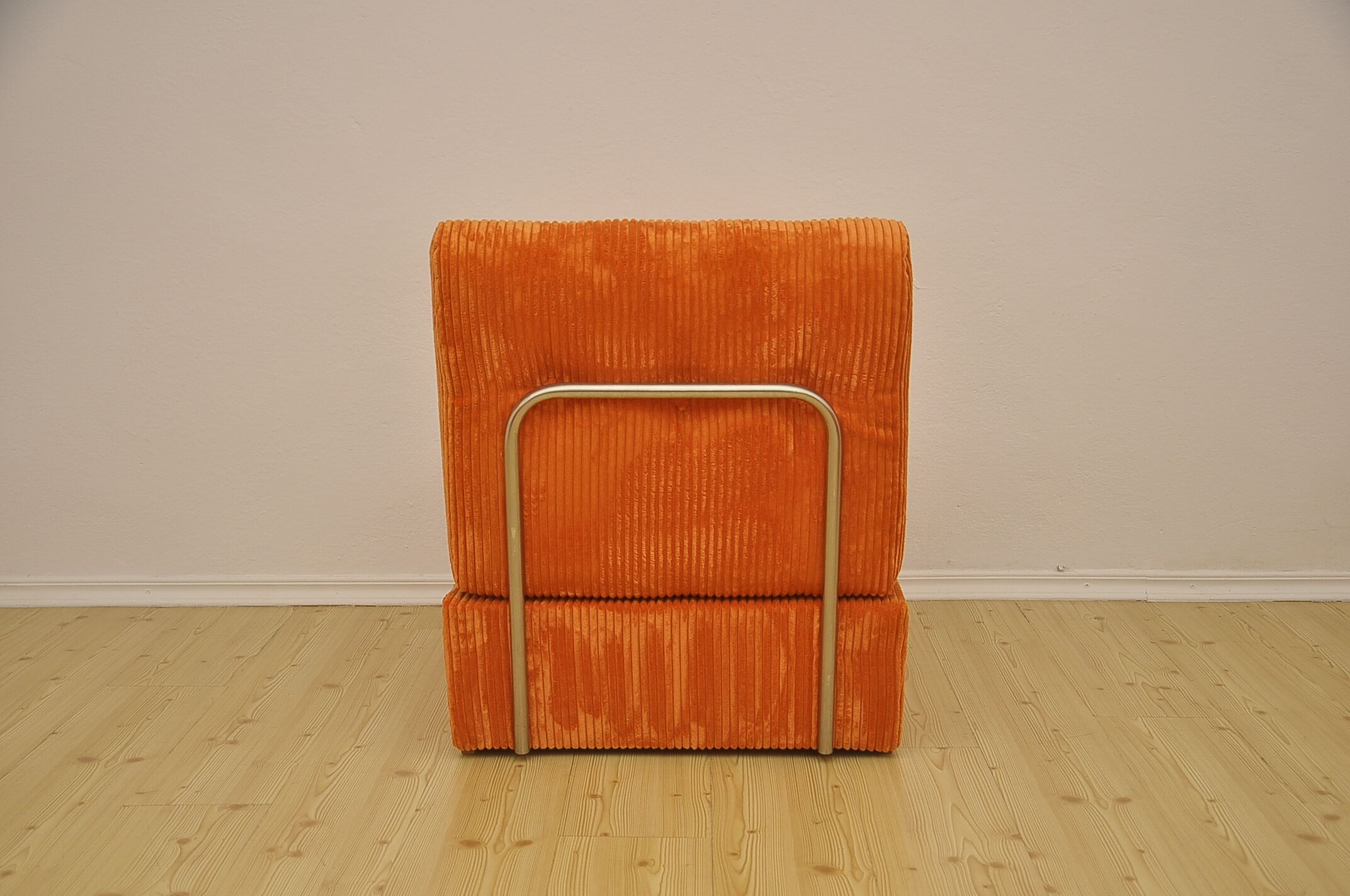 Orange corduroy modular sofa, 1970s.