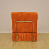 Orange corduroy modular sofa, 1970s.