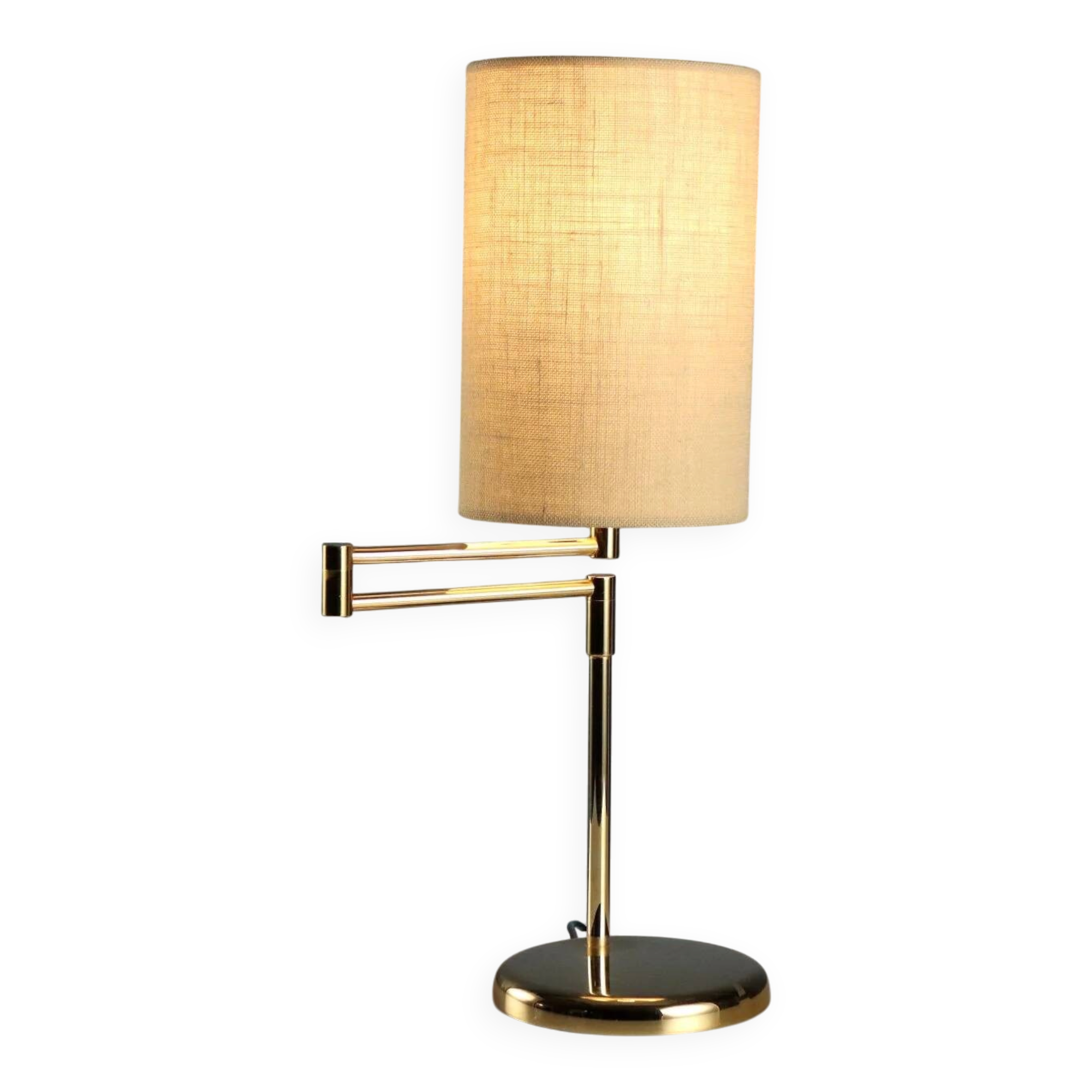 Vintage table lamp in metal and fabric, Italian design, 1980s.