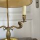 Antique Bouillotte Lamp 2 Lights Swan Lucien Gau Gilded Bronze Empire Napoleon