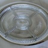Metal tray for glass dishes for hors d'oeuvres or aperitifs