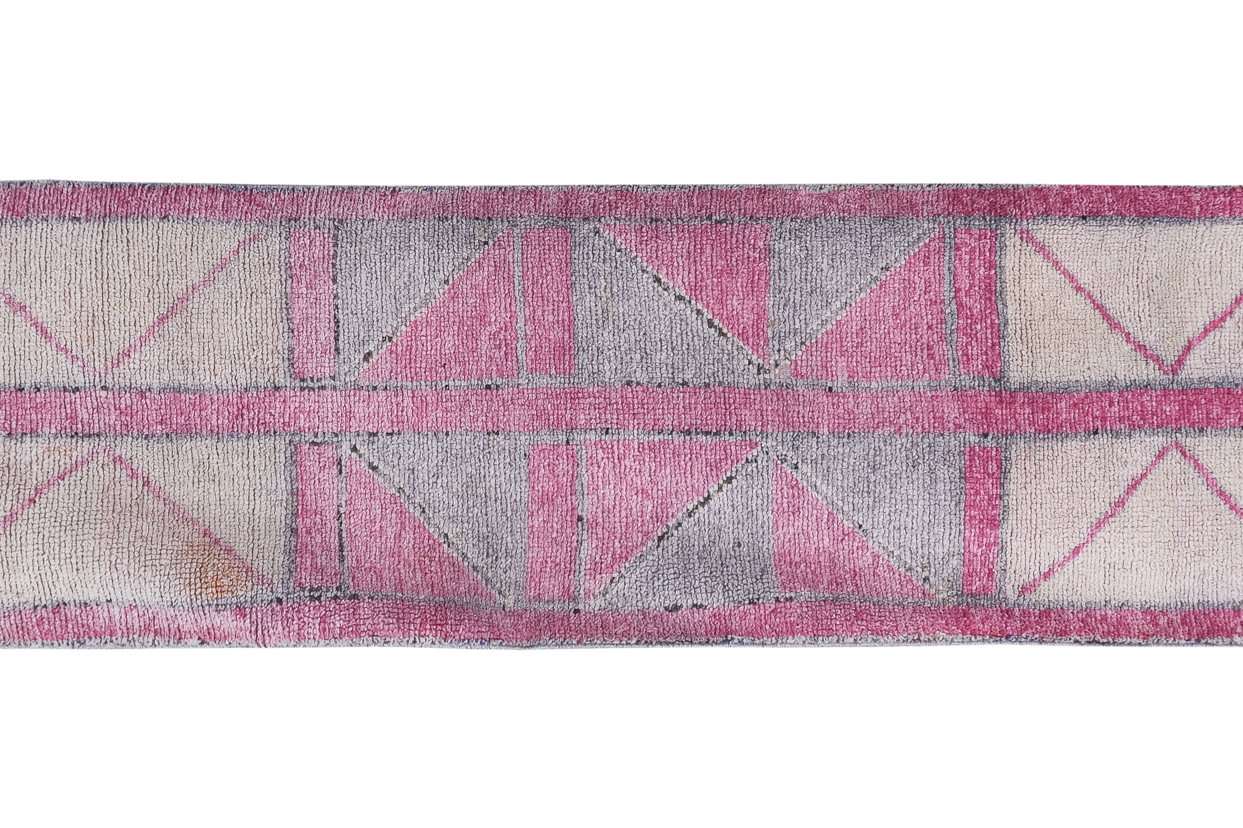 Vintage Turkish rug from Oushak, hand-woven 89x276 cm