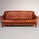 Canapé Chesterfield en cuir vieilli