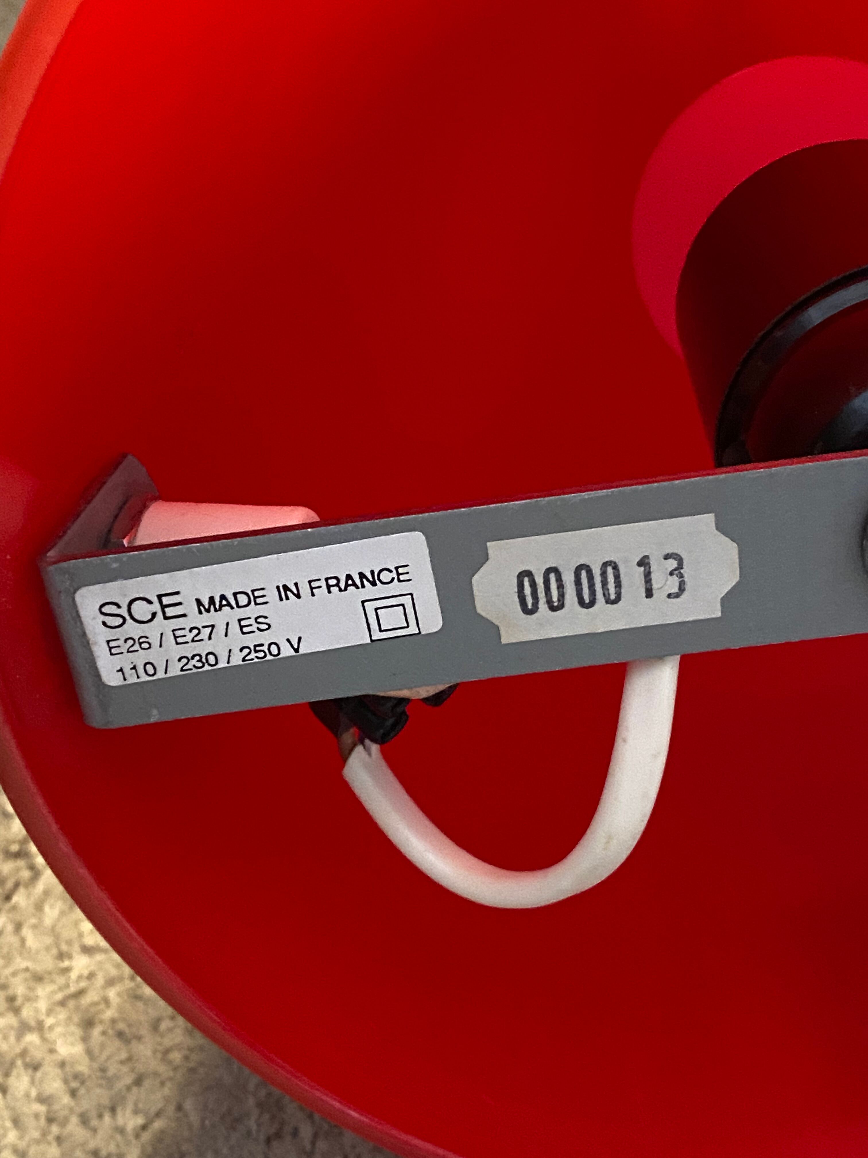 Lamp Teepee SCE cone in vintage red glass 80s