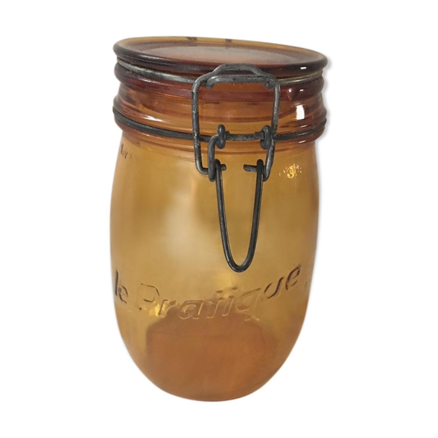 Amber glass jar "The Practice."