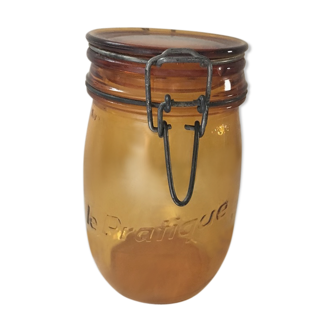 Amber glass jar "The Practice."