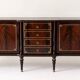 Vintage mahogany and brass enfilade, Louis XVI style.