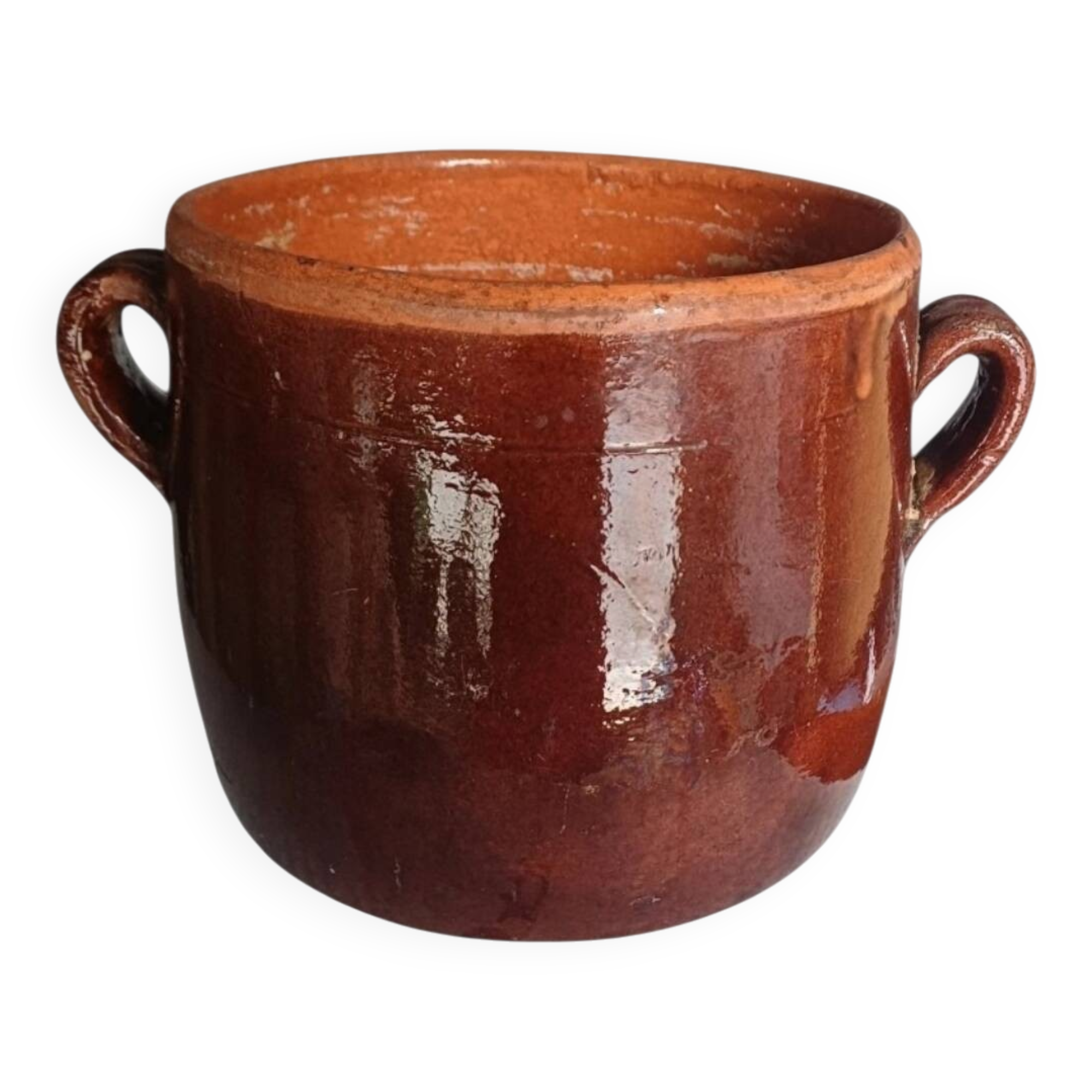 Pot en terre cuite vernissée