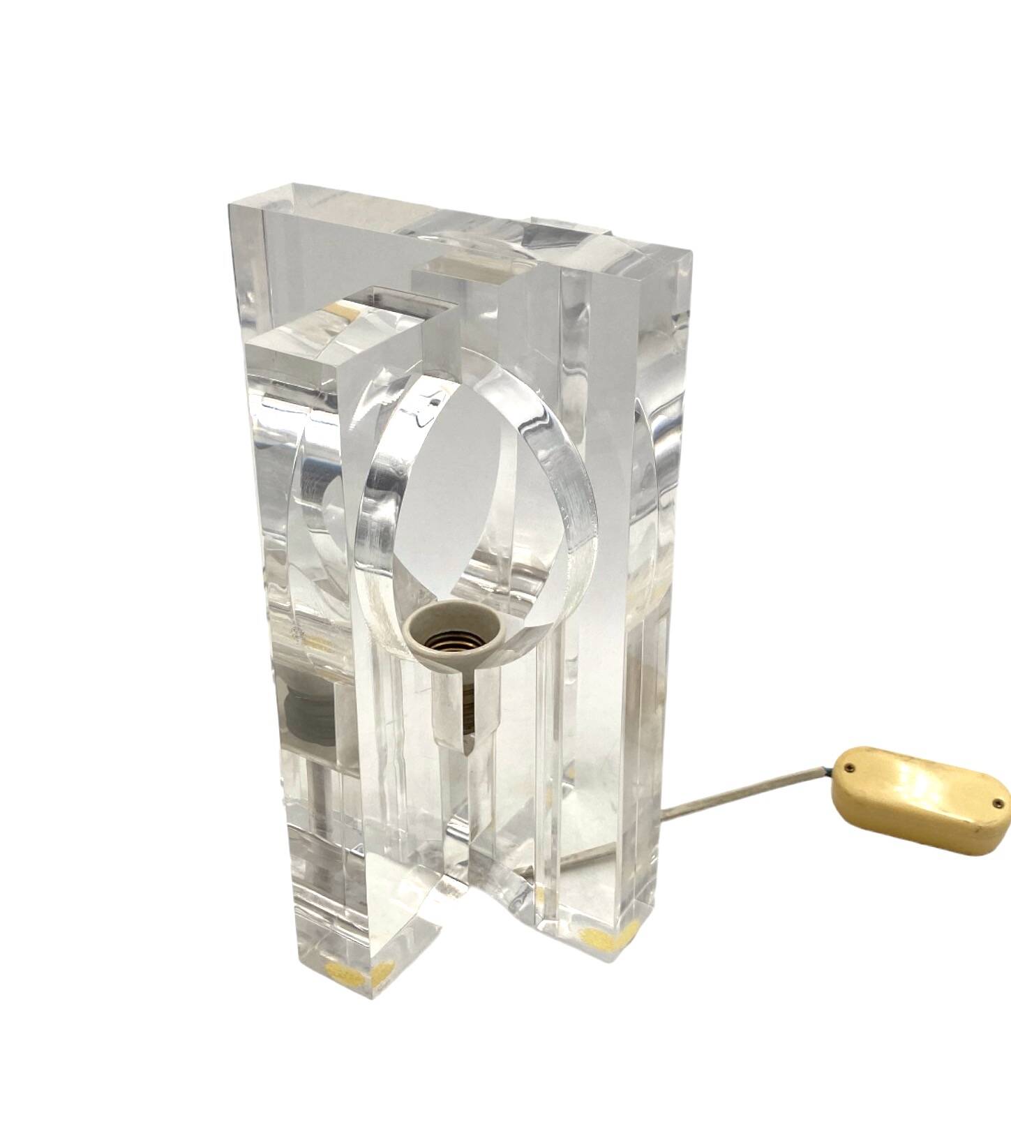 Sandro Petti, sculptural lucite table lamp, Maison Jansen France 1970s