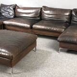 Gigantic modular leather sofa design for 12 people.