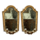 Paire ancienne de cadres de miroirs muraux en bois doré, XVIIIe siècle