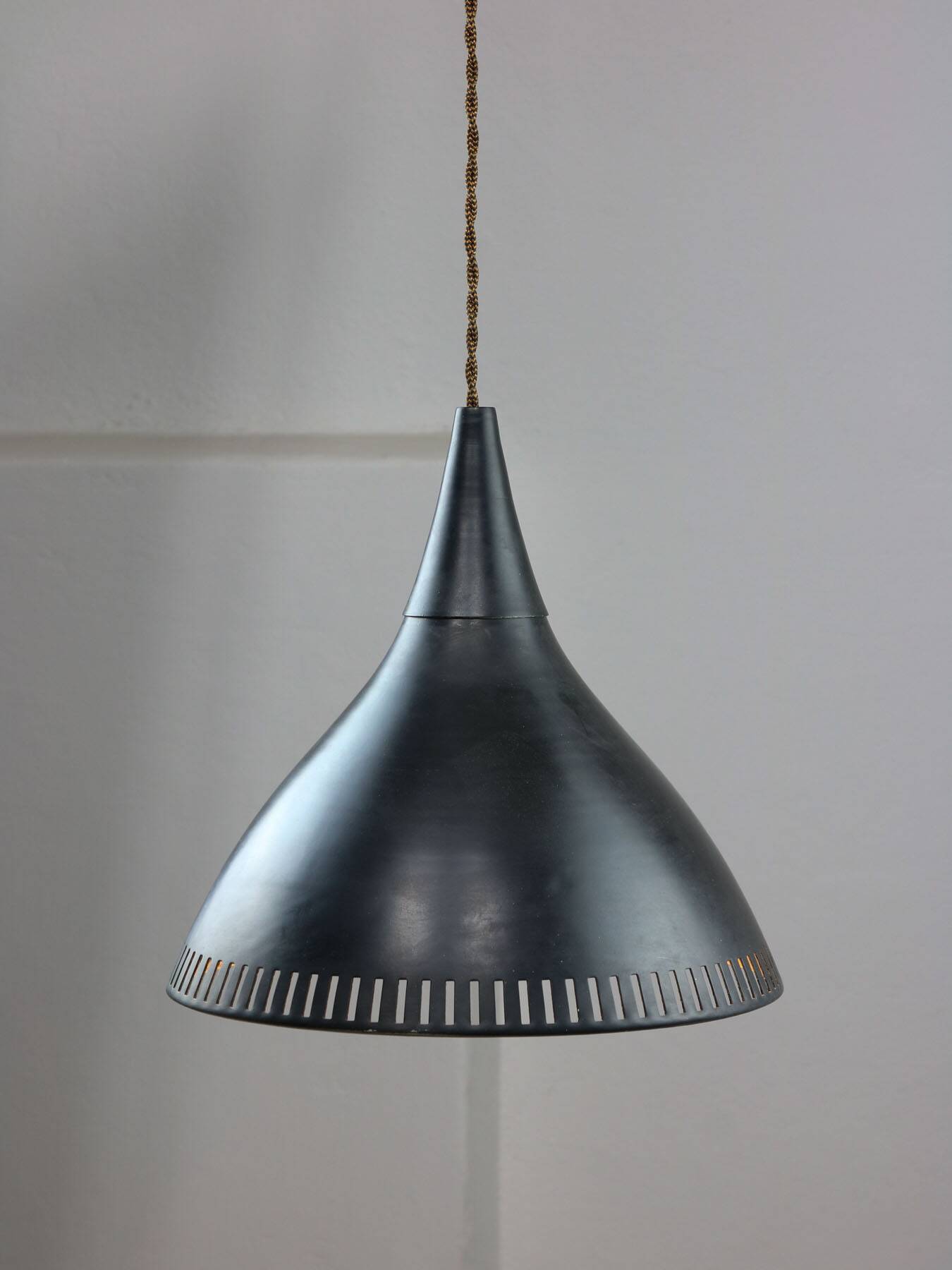 Vintage Italian Black Metal Pendant Lamp