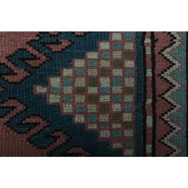 1970s Vintage Turkish Oushak Handmade Wool Cotton Pink Area Rug  192x256