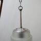 Small Two Tone Opaline and White Glass Mid-Century Pendant Light