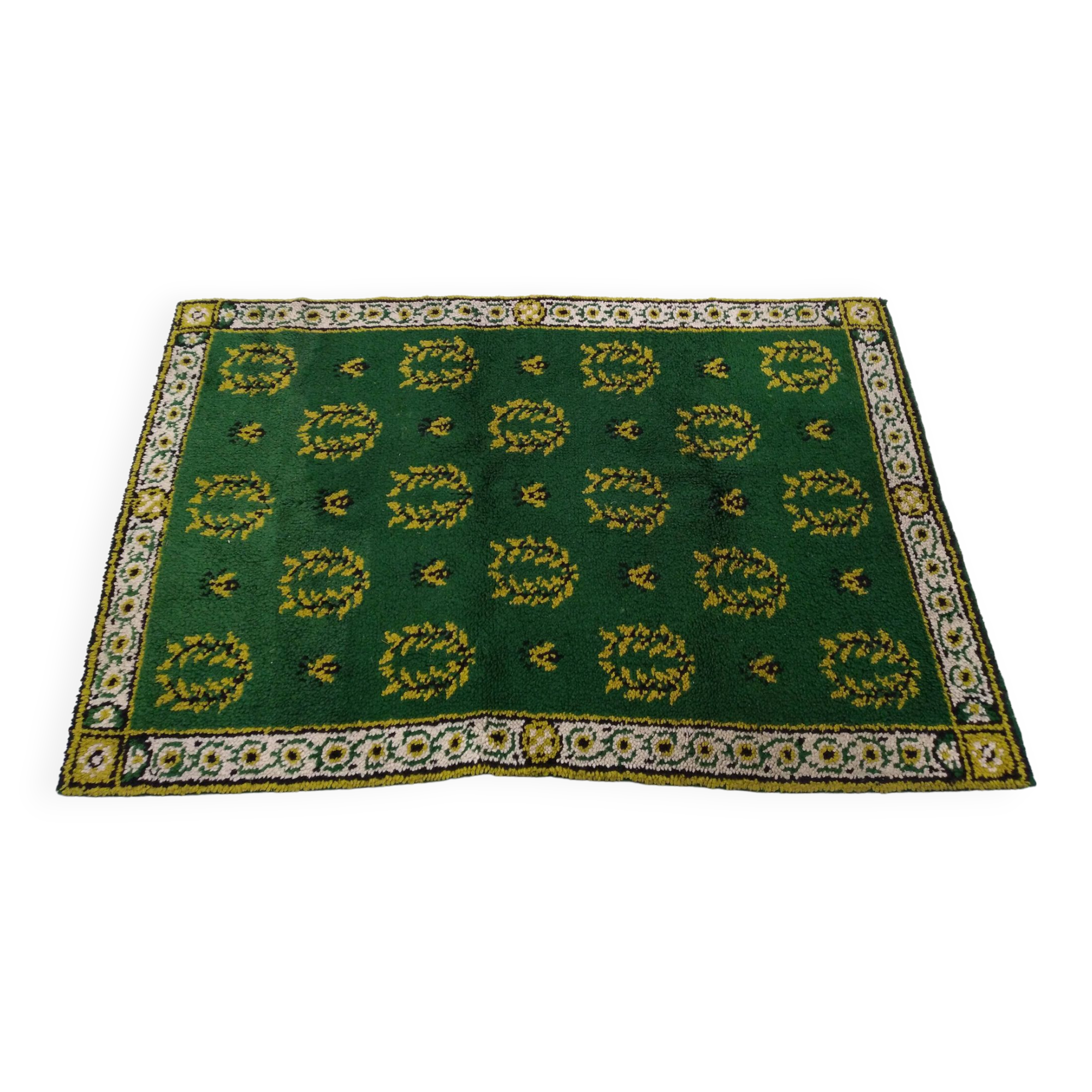 Antique green Berber rug