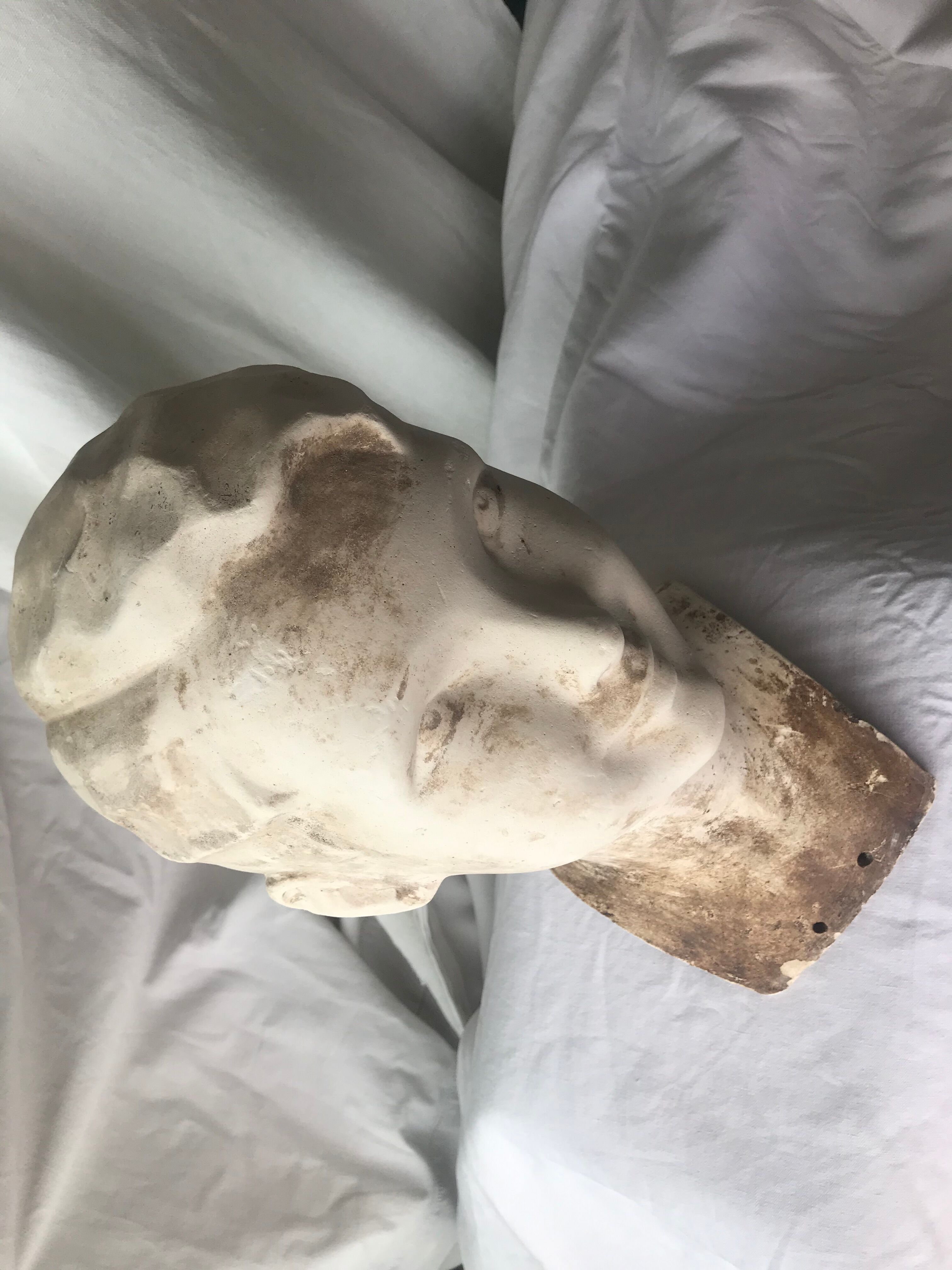 Old plaster head bust of mannequin 1930