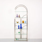 Hollywood regency style brass and glass showcase, 1970's