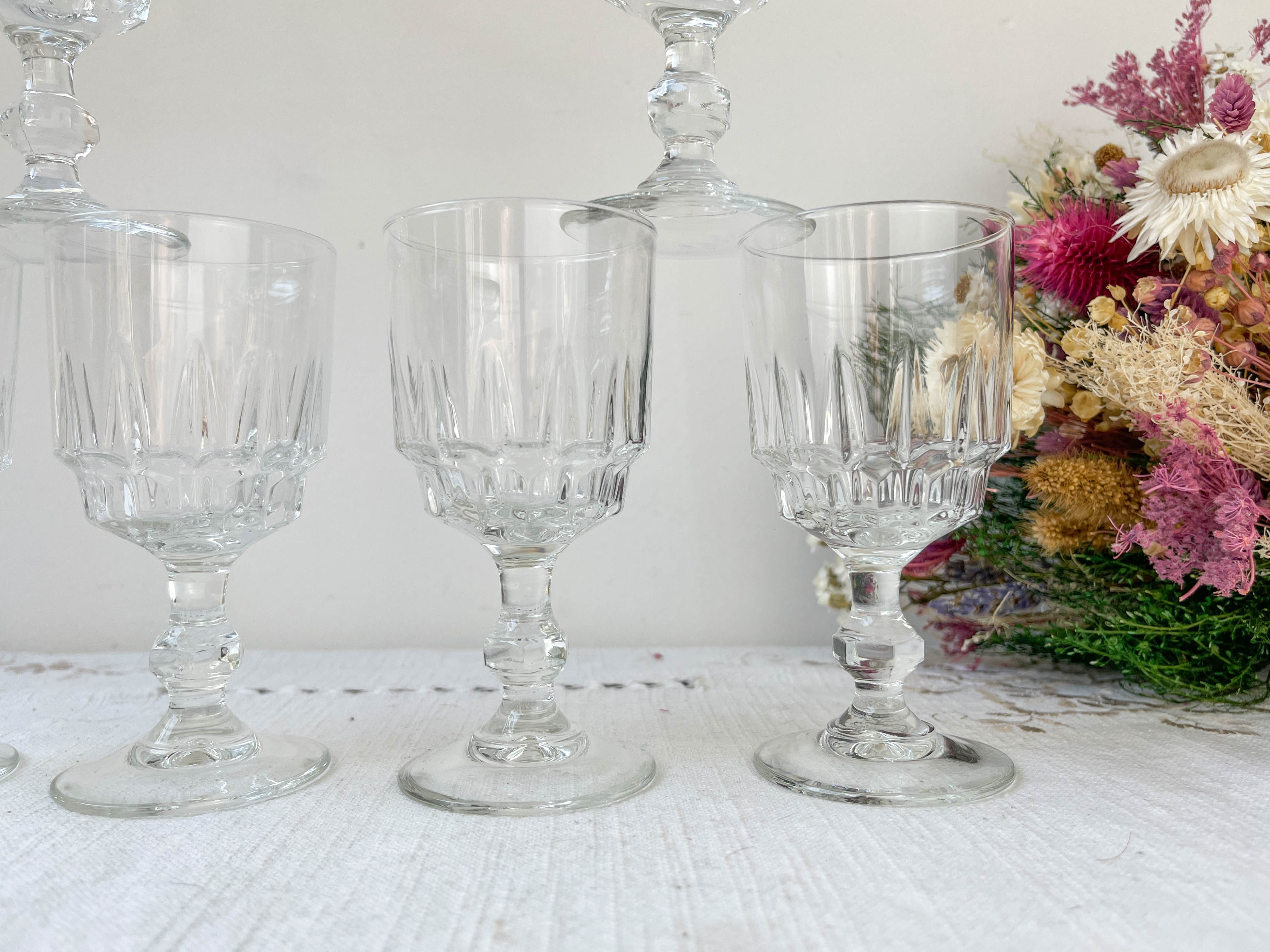 6 verres à vin blanc luminarc modèle lance, 1970 made in france