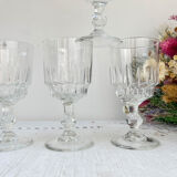 6 Luminarc white wine glasses, Lance model, 1970, made in France