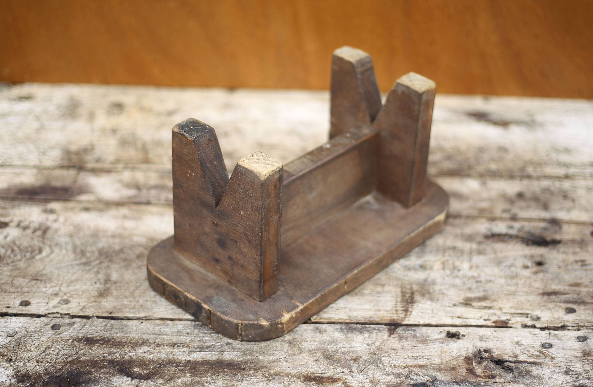 Mini wooden stool, wooden step stool, vintage footrest, plant holder