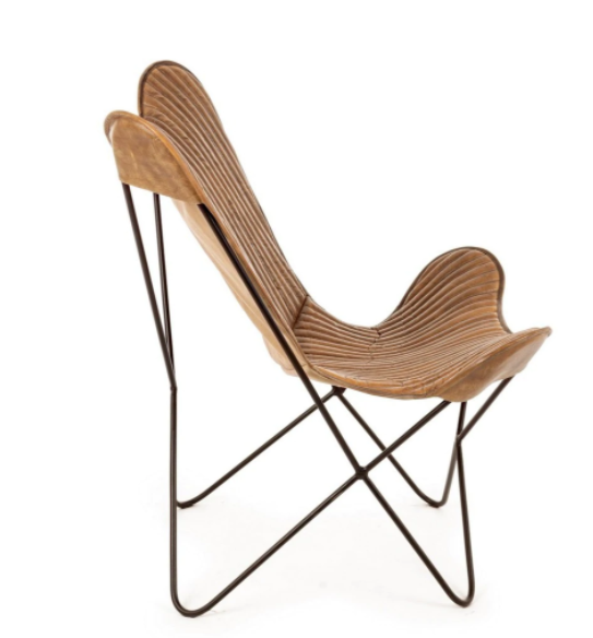 Leather butterfly armchair
