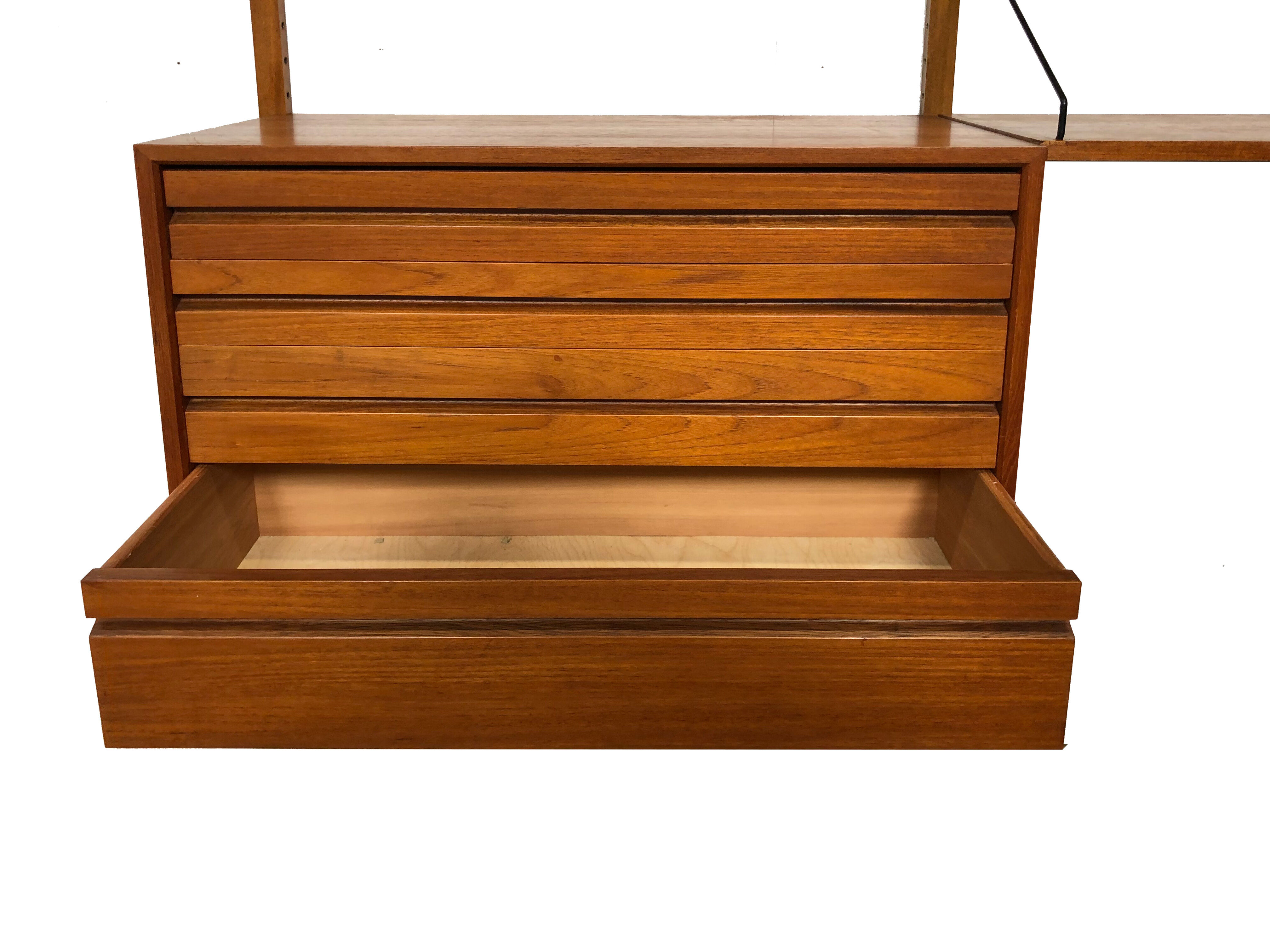 Vintage Poul Cadovius Royal System wall console from the 1960s