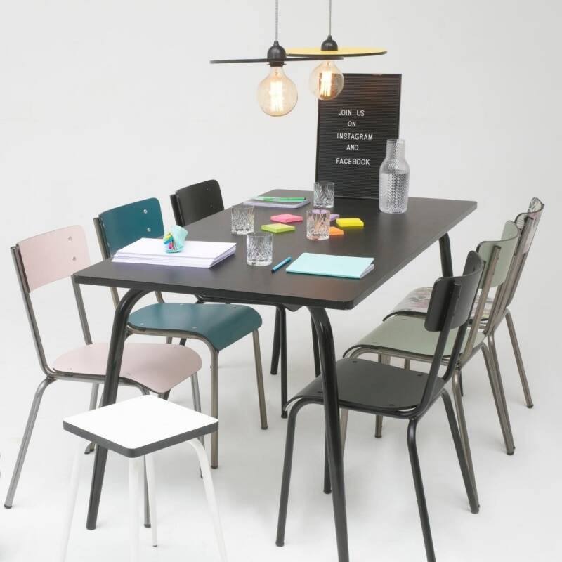 Table vera rectangulaire 6 personnes noire