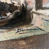 Lot of 3 oils on canvas Faraoni - Venice