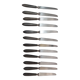 12 ebony handled knives, 1950