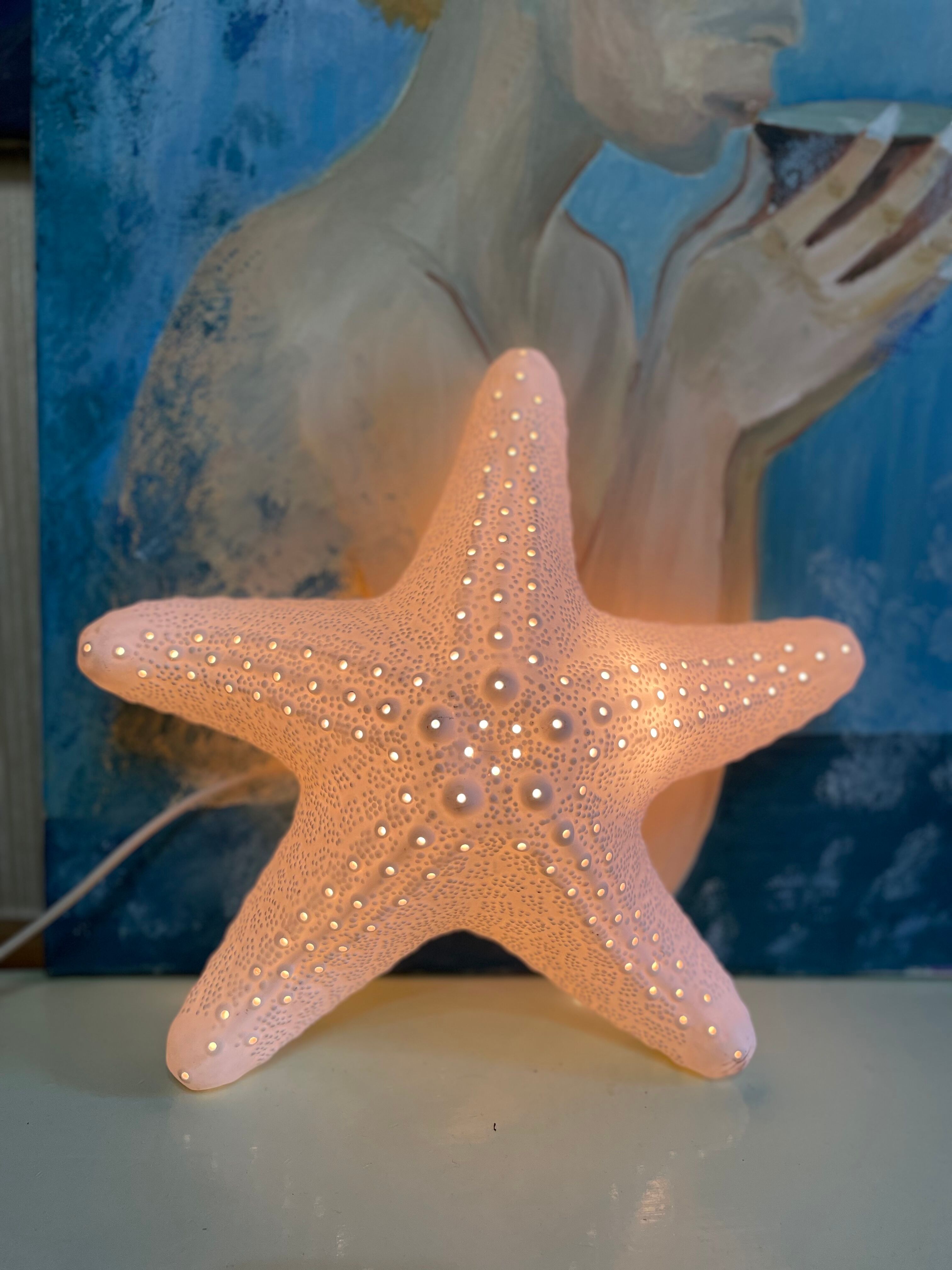 Porcelain wall lamp starfish design