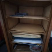 Filing cabinet with curtain, lock and key