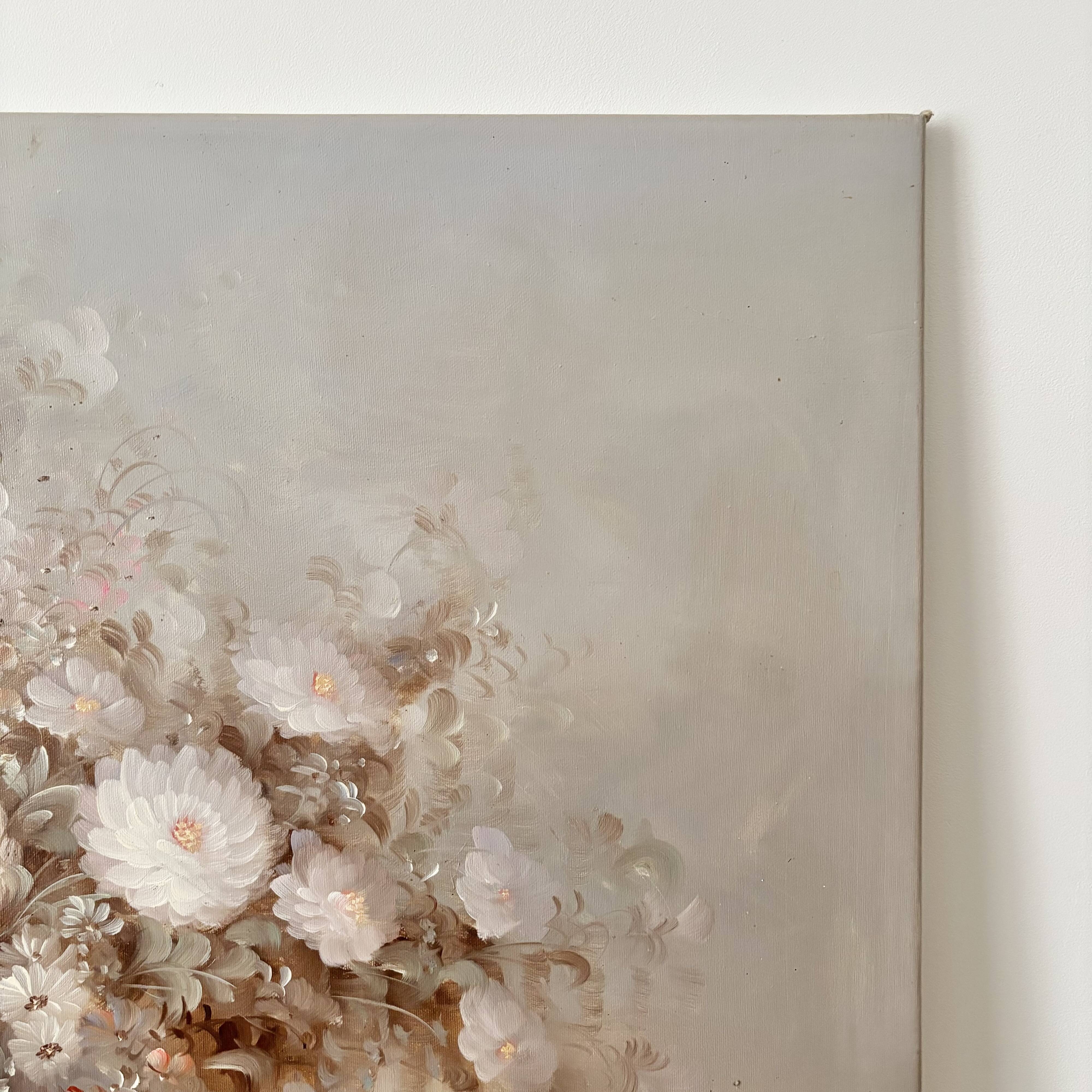 Painting bouquet of flowers signed R.Thomas