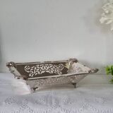 Openwork silver metal basket