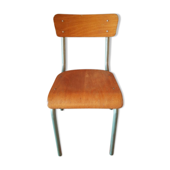 Chaise écolier bois & métal vintage